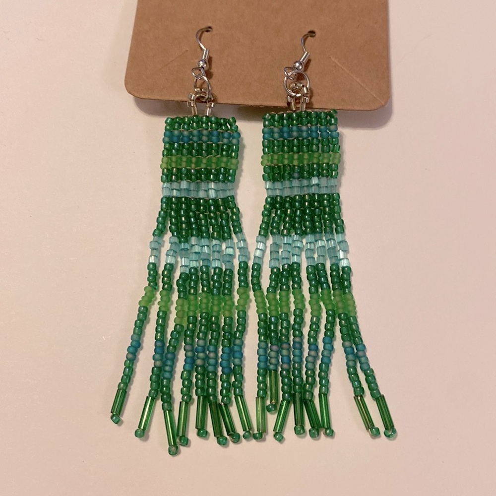 Earrings, Hand Beaded